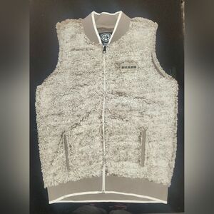 NEW OTS/NFL Women's Chicago Bears Sherpa Vest - Oatmeal Color (Size Large)